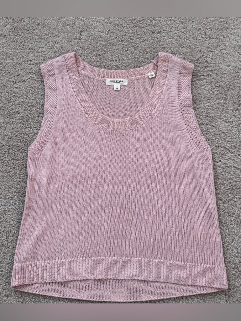 Max Studio Light Pink Knit Tank Sweater
